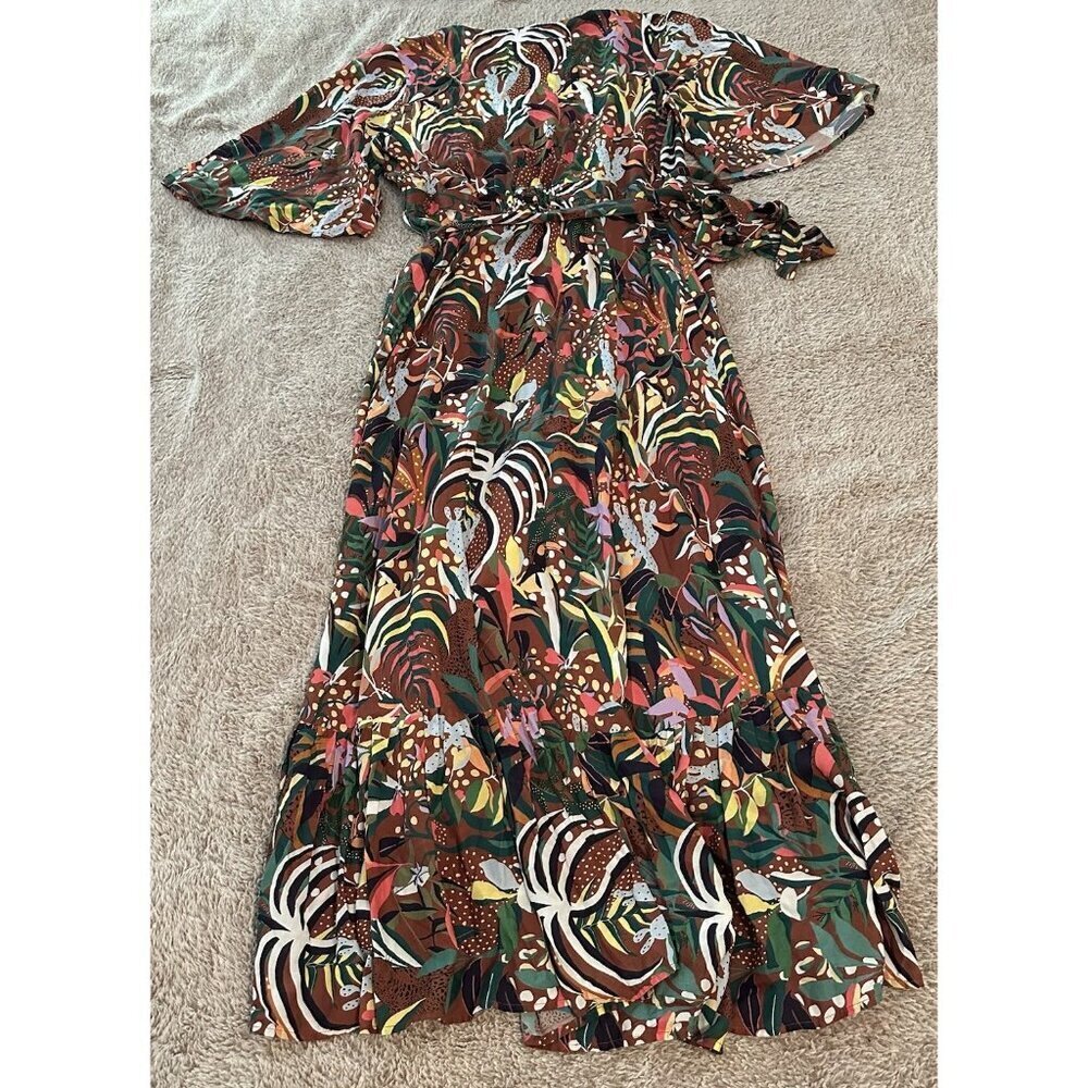 Farm Rio x Anthropologie Fiesta Wrap Maxi Dress Size S - Picture 16 of 16